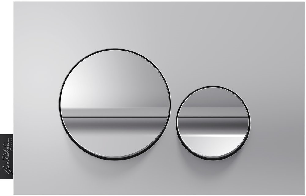 Панель смыва Jacob Delafon круглый дизайн матовый хром/глянцевый хром E20859-CP-MTC