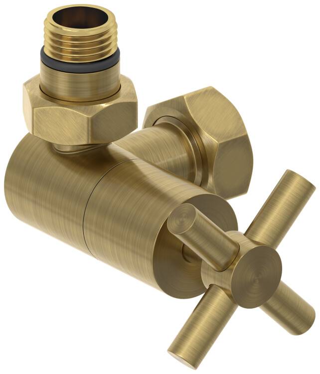 Вентиль Сунержа 3D G 1/2 x 3/4 левый крест латунь состаренная 05114101234