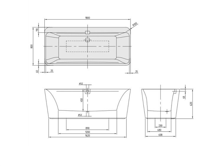 Ванна Villeroy & Boch Squaro 1800x800 мм UBQ180SQE9W2V01