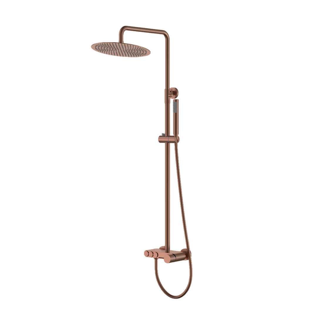 Душевая стойка со смесителем Boheme Stick верхний душ 30 см бронза 128-BRB