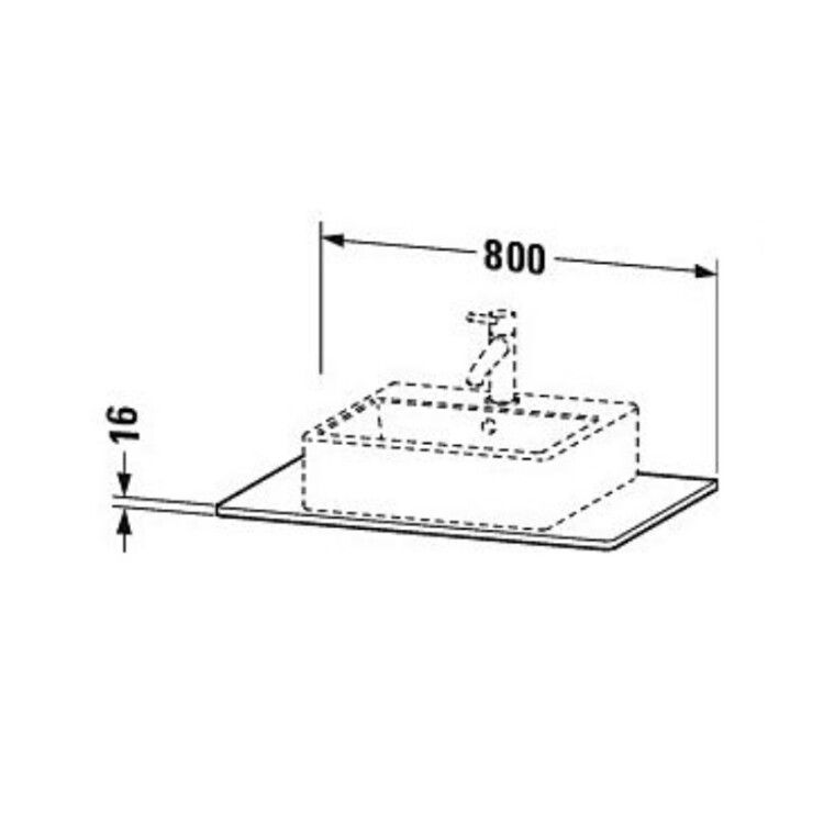 Столешница Duravit XSquare 800x550x16 мм графит суперматовый XS060D08080