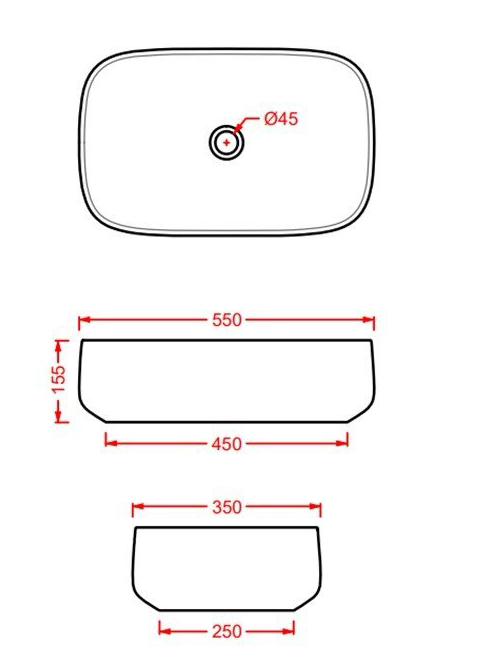 Раковина Artceram Cognac Quadro 550x350x155 мм накладная чёрный матовый COL0081734
