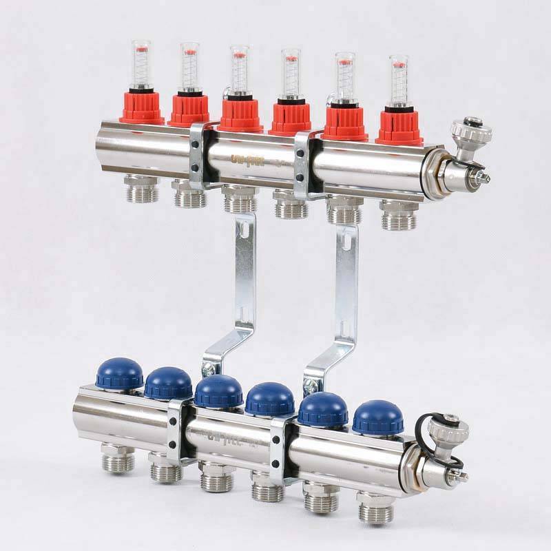 Коллекторная группа Uni-Fitt серия E 1x3/4 EK 6 выходов с расходомерами 440E4306