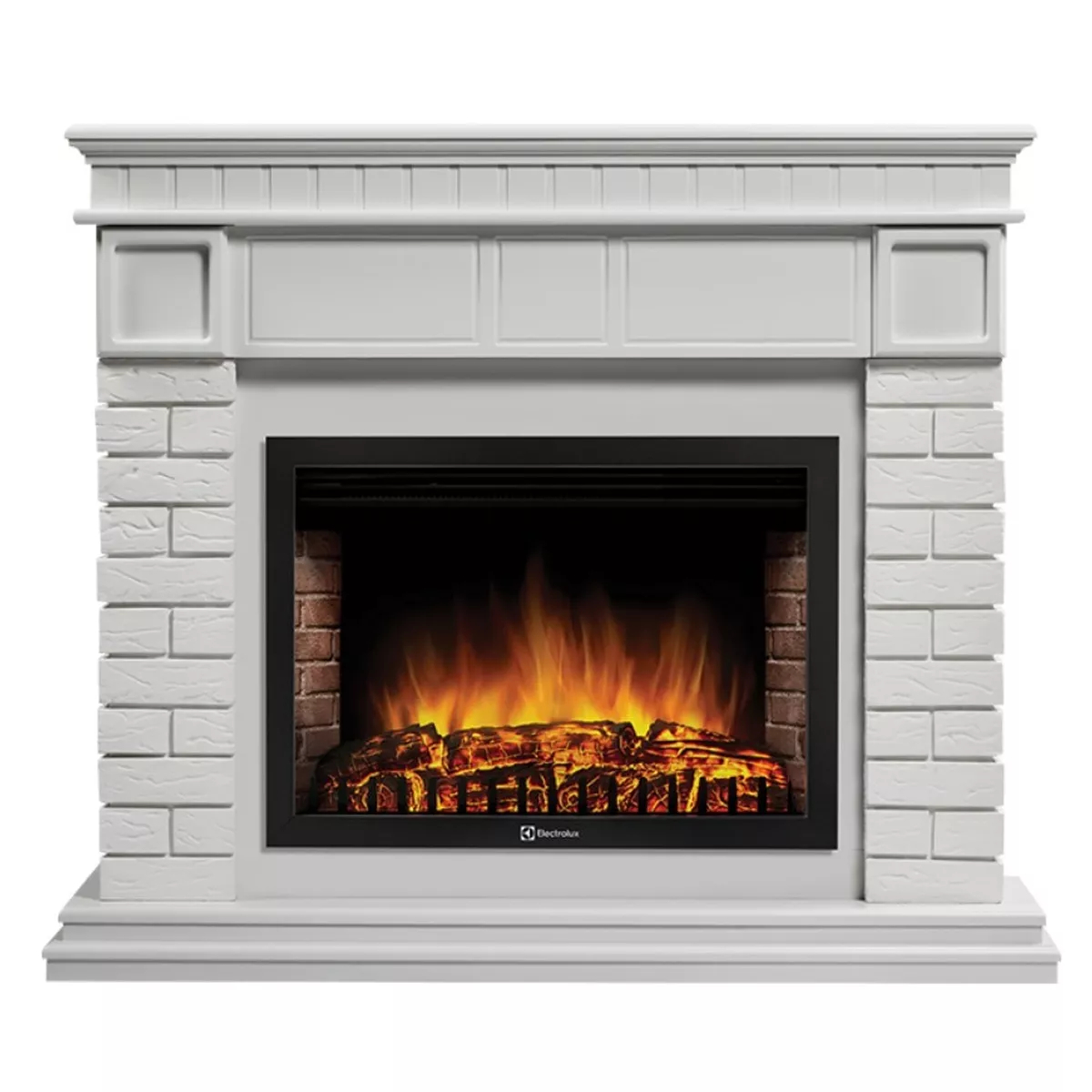 Портал для камина Firelight Bricks 30 камень белый белая эмаль 18804