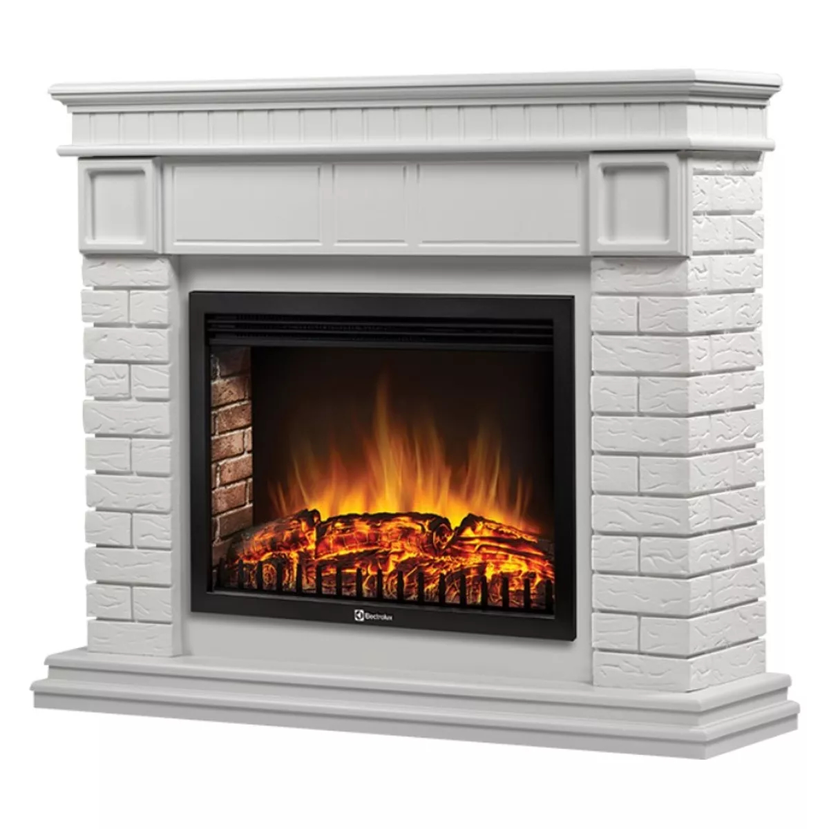 Портал для камина Firelight Bricks 30 камень белый белая эмаль 18804