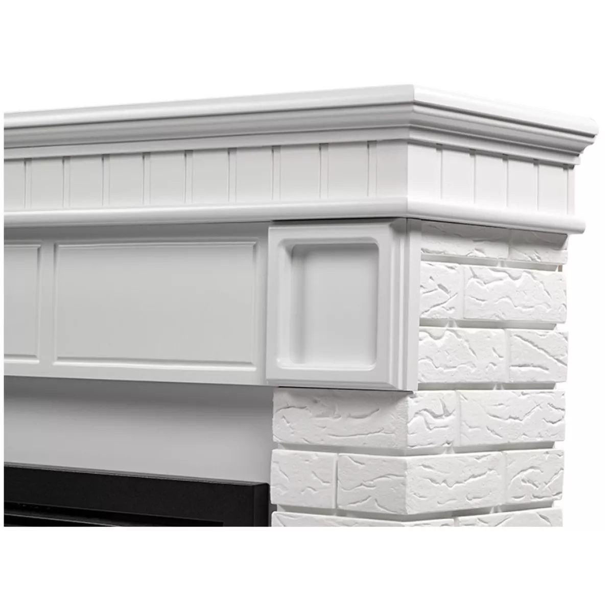 Портал для камина Firelight Bricks 30 камень белый белая эмаль 18804