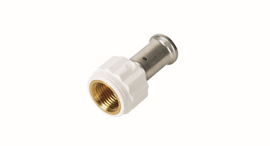 Муфта пресс Henco PVDF с внутренней резьбой 16x1/2 белая 18PKW-1604