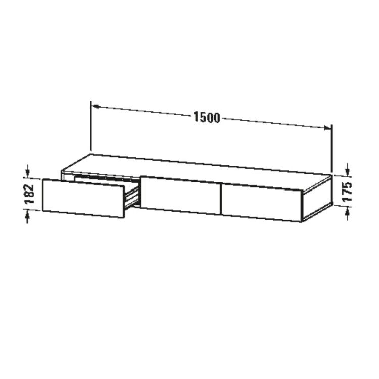 Тумба-полка Duravit DuraStyle 1500x440x175 мм базальт матовый DS827204343