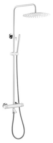 Душевая стойка Boheme Uno с термостатом и верхним душем 26.5х32х140 см белый/хром 468-T-WCR
