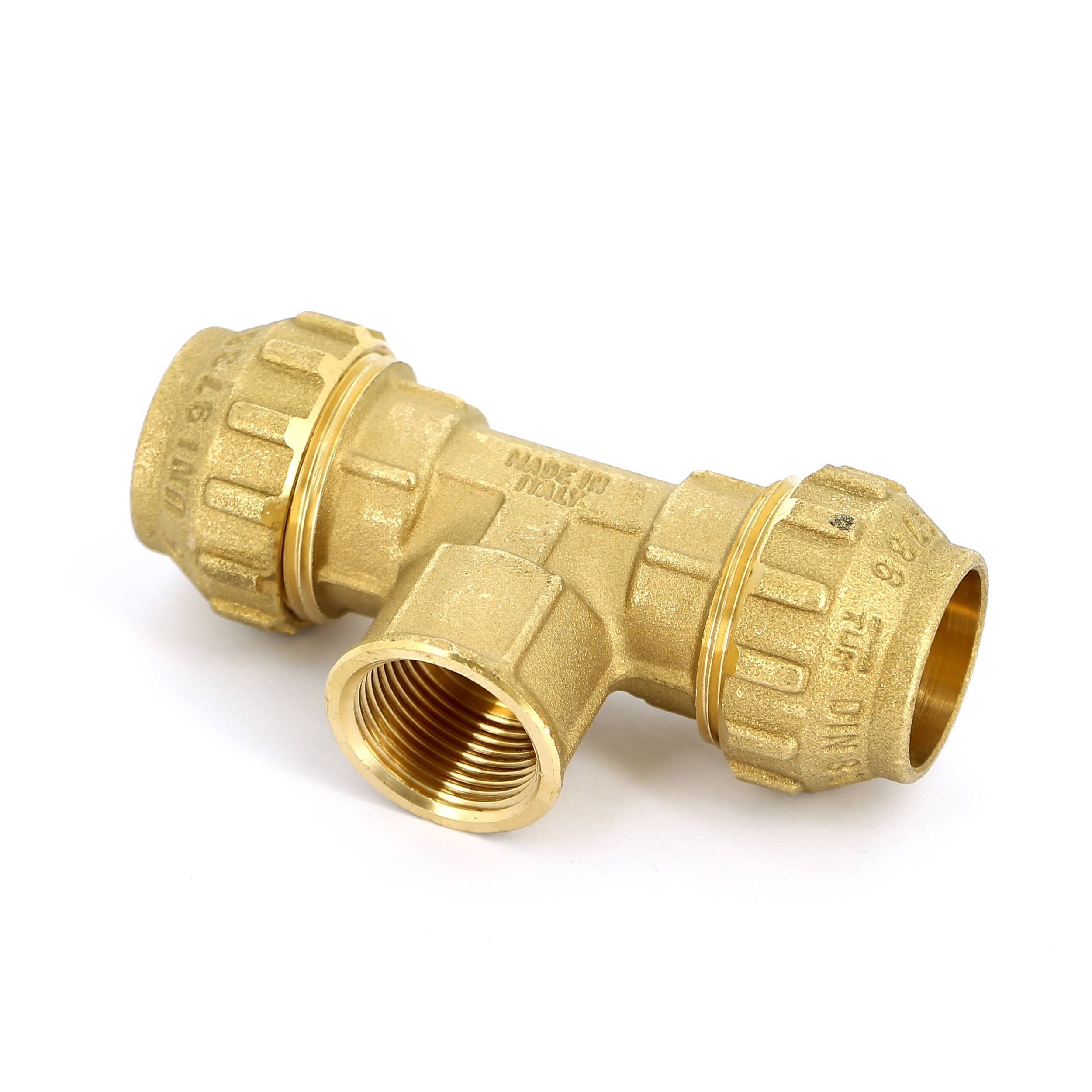 Тройник обжимной с внутренней резьбой Tiemme 25х3/4х25 для ПНД 3400030