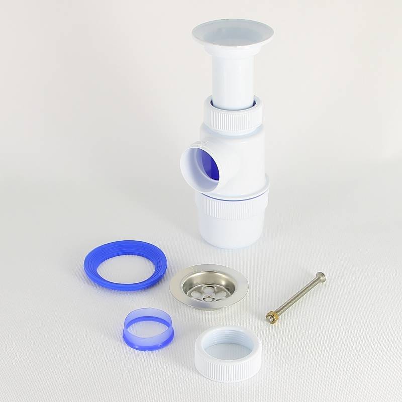 Сифон для мойки Wirquin Элит 1 1/2х40 мм с литым выпуском и чашкой D70 мм 30980612