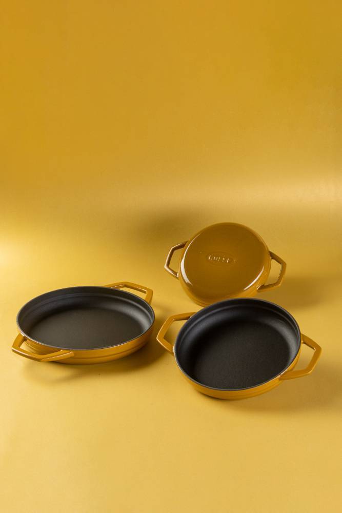 Сковорода с двумя ручками Hascevher KTV 16 см Yellow A622516