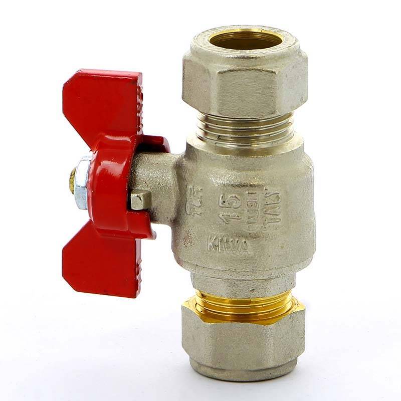 Кран шаровый обжимной Tiemme 2140 15 мм с бабочкой 2140003