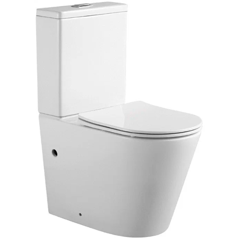 Унитаз-компакт напольный безободковый Aquatek Вега горизонтальный выпуск сиденье микролифт AQ2904-00