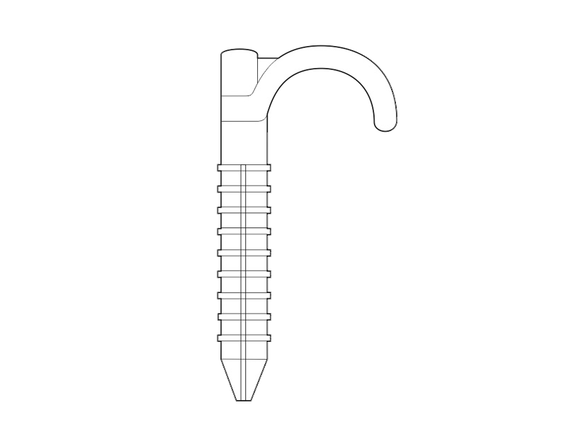 Дюбель-крюк одинарный Royal Thermo d16-25 мм 70 мм НС-1019829
