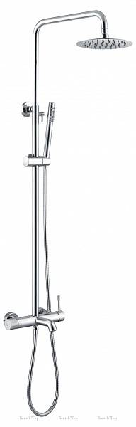 Душевая стойка Boheme Uno с верхним душем хром матовый 468-CR