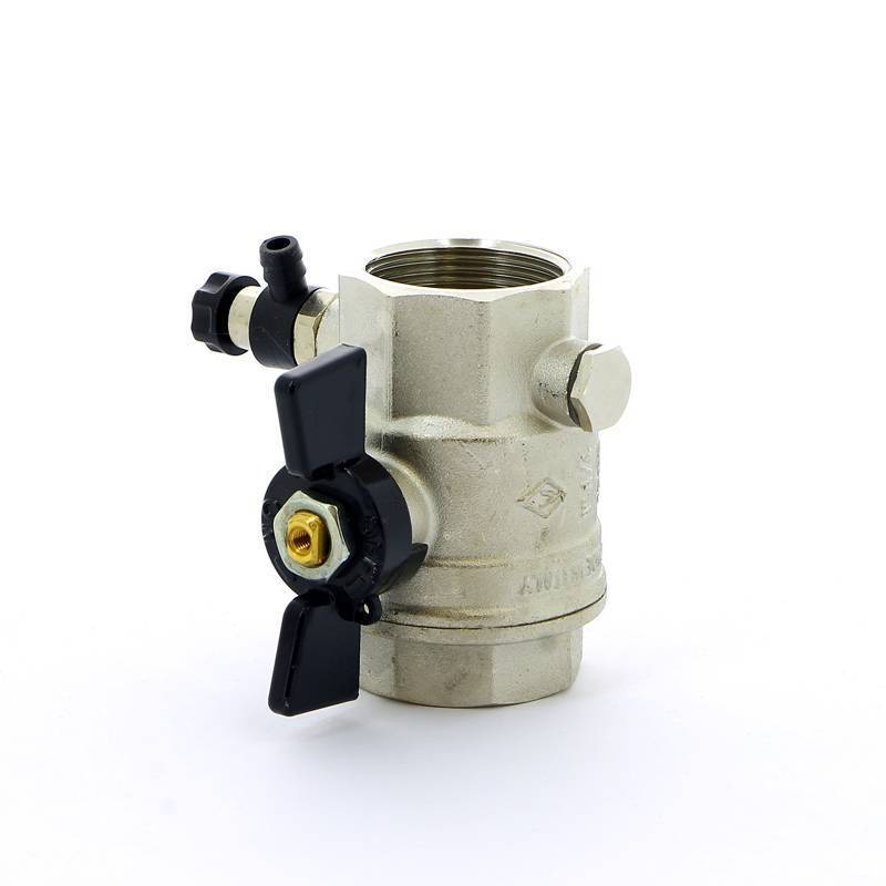 Кран шаровой Bugatti OREGON ВВ с заглушкой и дренажным вентилем бабочка 1 1/4 03320026