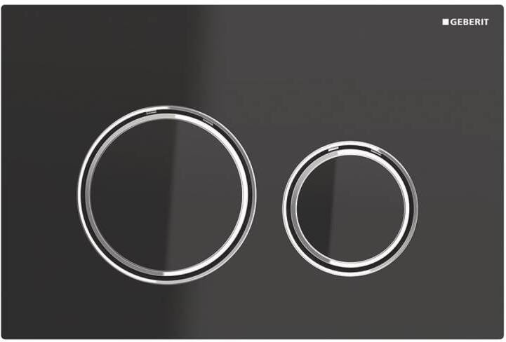 Клавиша смыва Geberit Sigma21 двойная стекло черное/хром 115.884.SJ.1