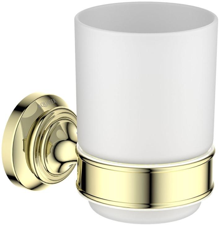 Стакан с держателем Aquatek Классик полированное золото AQ4504PG