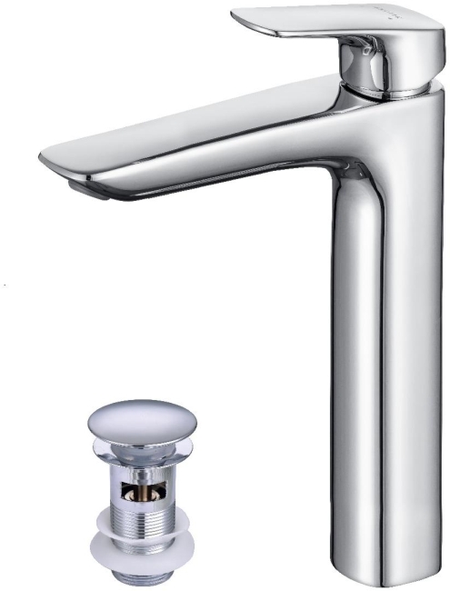 Смеситель для раковины Aquanet Вега высокий с донным клапаном хром AQ1005CR