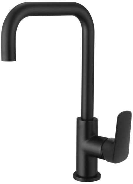 Смеситель для кухни Aquanet Вега квадратный излив матовый черный AQ1081MB