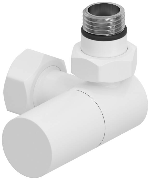 Вентиль для полотенцесушителя Сунержа 3D G 1/2 HP x G 3/4 НГ правый цилиндр белый матовый 3014031234