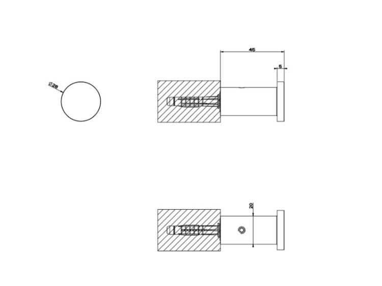 Крючок Gessi 316 28 мм Black Metal Brushed PVD 54821707