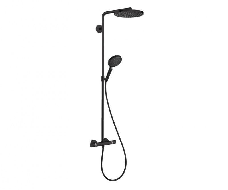 Душевая система Hansgrohe Raindance Select S 240 Showerpipe 1jet PowderRain матовый черный 27633670