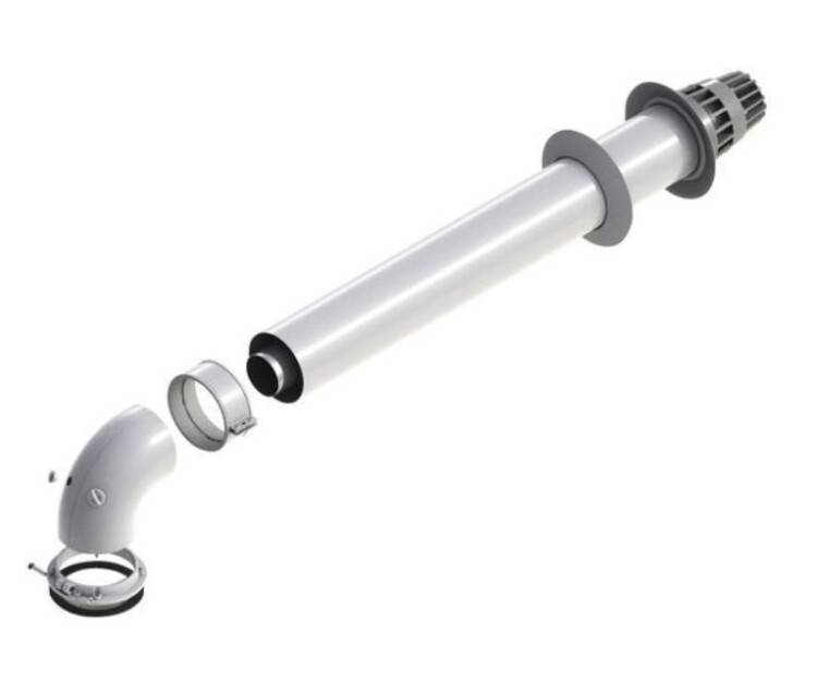 Окончание коаксиальное горизонтальное De Dietrich 60/100 мм 800 мм PPS/сталь DY871