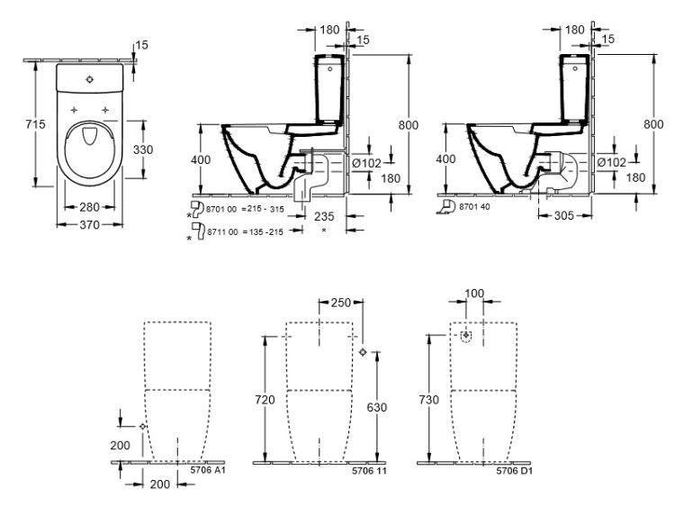 Унитаз напольный Villeroy & Boch Subway 2.0 безободковый 370x700 мм CeramicPlus альпийский белый 5617R0R1