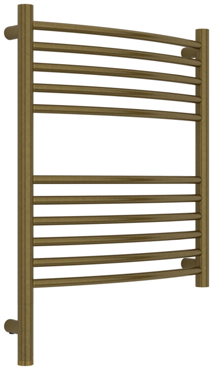 Полотенцесушитель электрический Сунержа Богема 3.1 выгнутая 600x500 мм МЭМ нижнее слева бронза состаренная 05-6002-6050