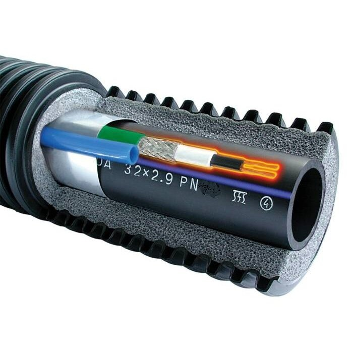 Труба USYSTEMS Supra Plus с греющим кабелем 10 Вт/м 40x3.7/140 мм бухта 150 м 1136783