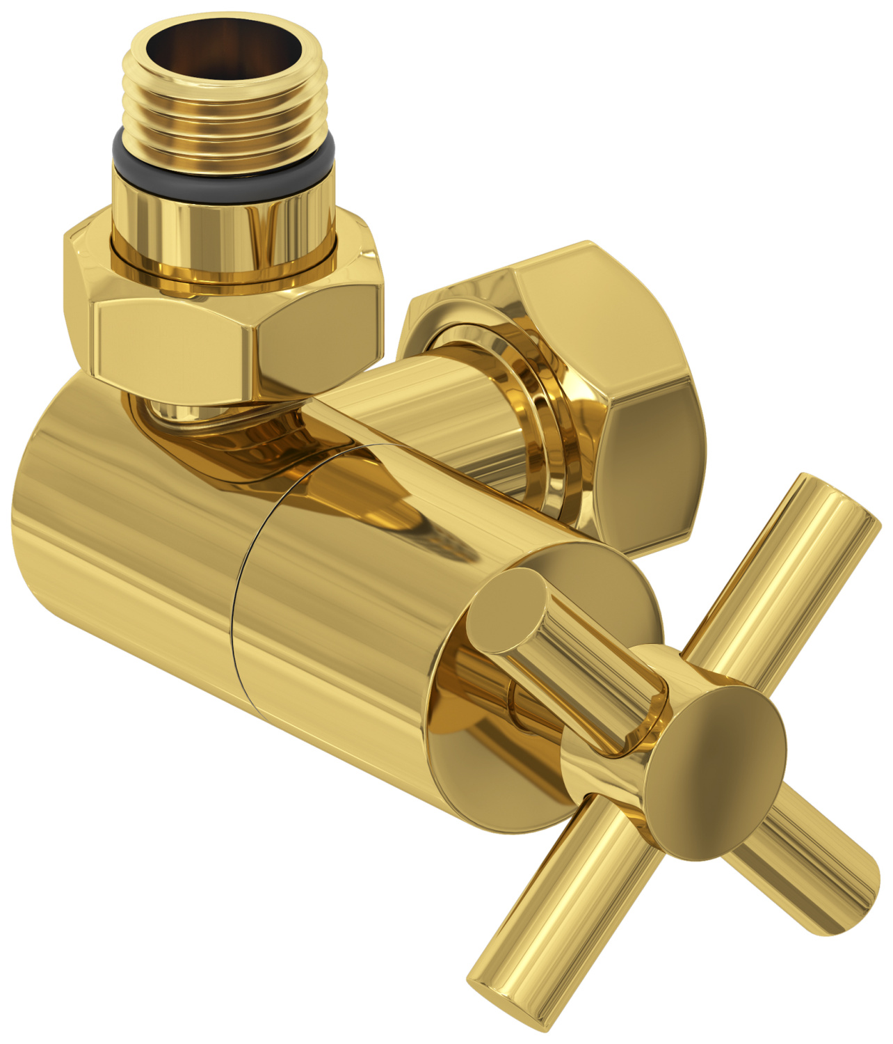 Вентиль регулировки температуры Сунержа 3D левый крест G 1/2 x G 3/4 золото глянец 03-1410-1234