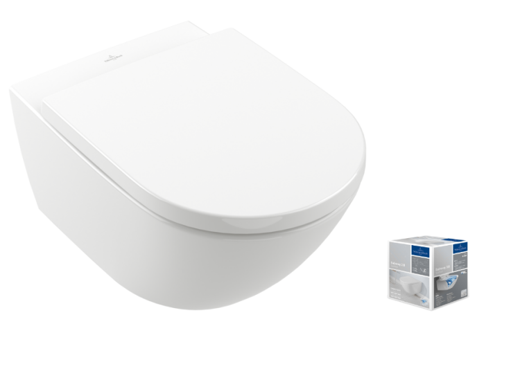 Унитаз подвесной безободковый Villeroy & Boch Subway 3.0 CeramicPlus 370х560х360 мм 4670TSR1