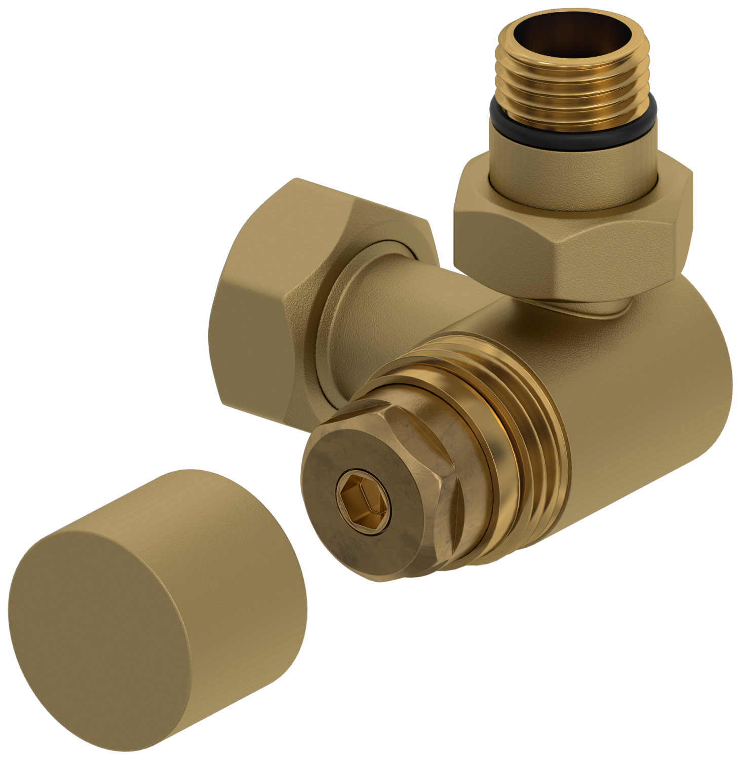 Вентиль регулирующий Сунержа 3D правый G 1/2 x G 3/4 золото матовое 032-1407-1234