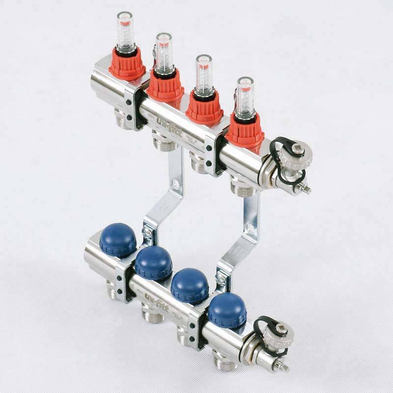 Коллекторная группа Uni-Fitt серия E 1x3/4 EK 4 выхода с расходомерами 440E4304