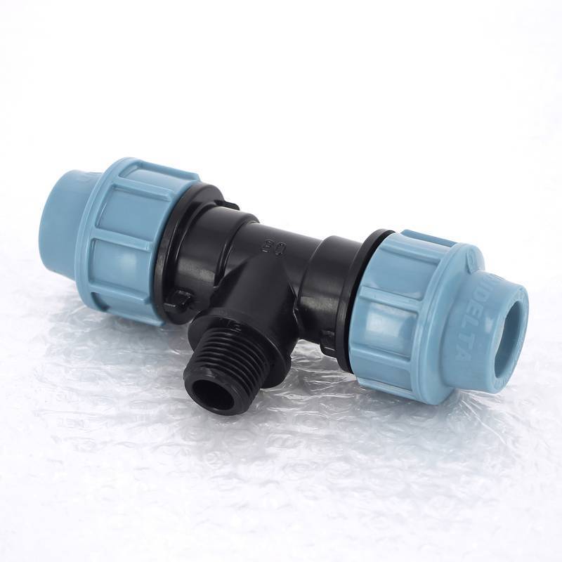 Тройник компрессионный Unidelta для труб ПНД 20х1/2 НР 1010020002