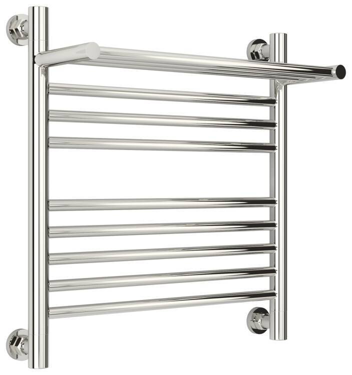Полотенцесушитель водяной Сунержа Богема + с 1 полкой 500x500 мм полированная сталь 0002235050