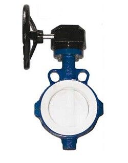 Затвор дисковый поворотный Tecofi Tecflon межфланцевый PN16 DN125 с редуктором диск PTFE VP4449R08PTFE0125