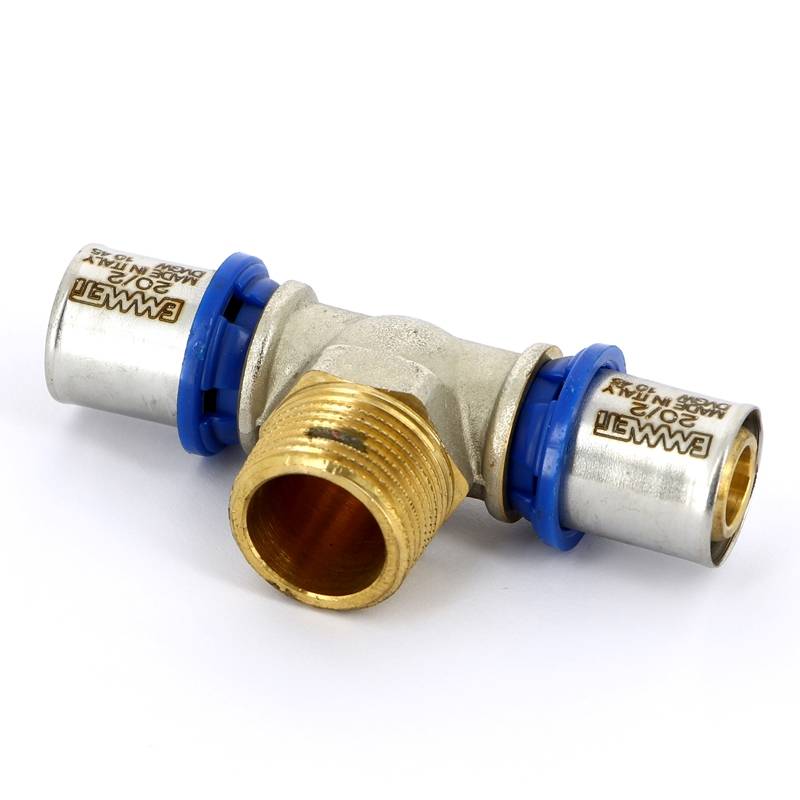 Тройник пресс с наружной резьбой EMMETI 20х3/4х20 28101415