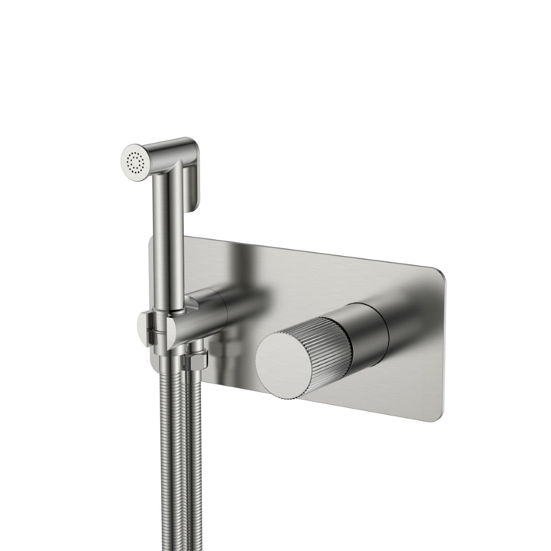 Гигиенический душ со смесителем Boheme Stick Linea встраиваемый матовый никель 127-NB.3