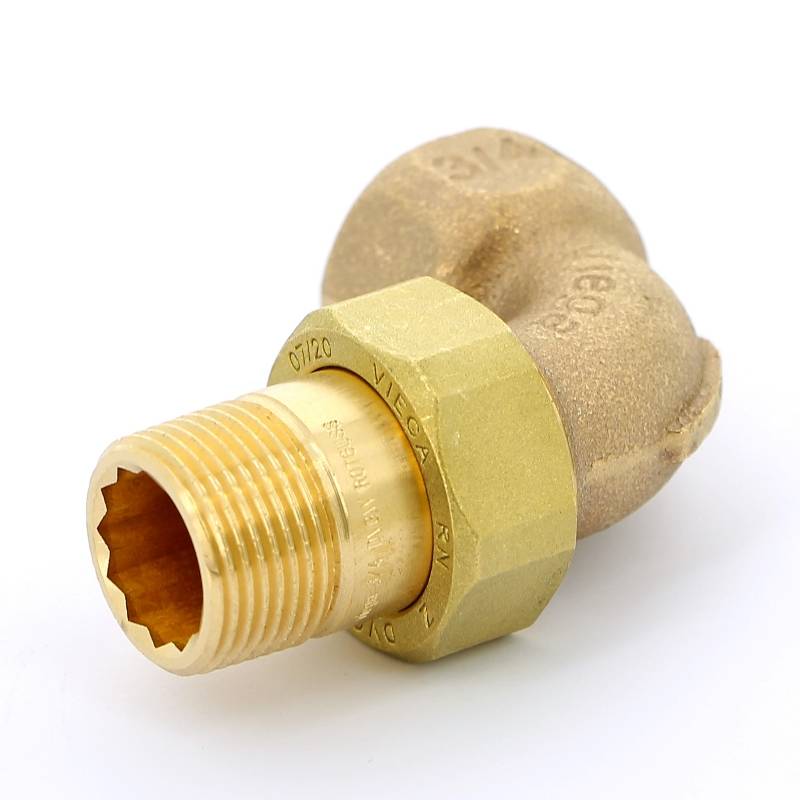 Разъемное соединение Viega 3/4 НВ угловое бронза с плоской прокладкой 348670