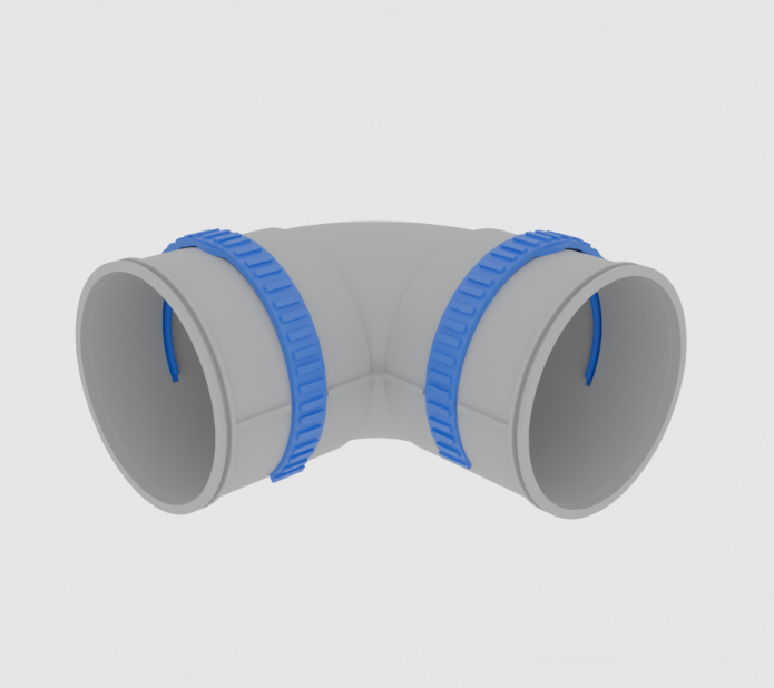 Отвод 90° Heliroma Flexag 75 мм FL75-PP90