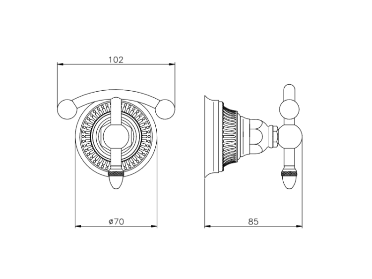 Крючок двойной Nicolazzi Crystal настенный 102x85 мм цвет английское золото 1481GF36