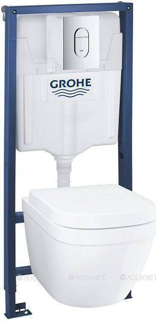 Инсталляция для унитаза GROHE Solido комплект 5 в 1 с подвесным унитазом Bau Ceramic 39536000