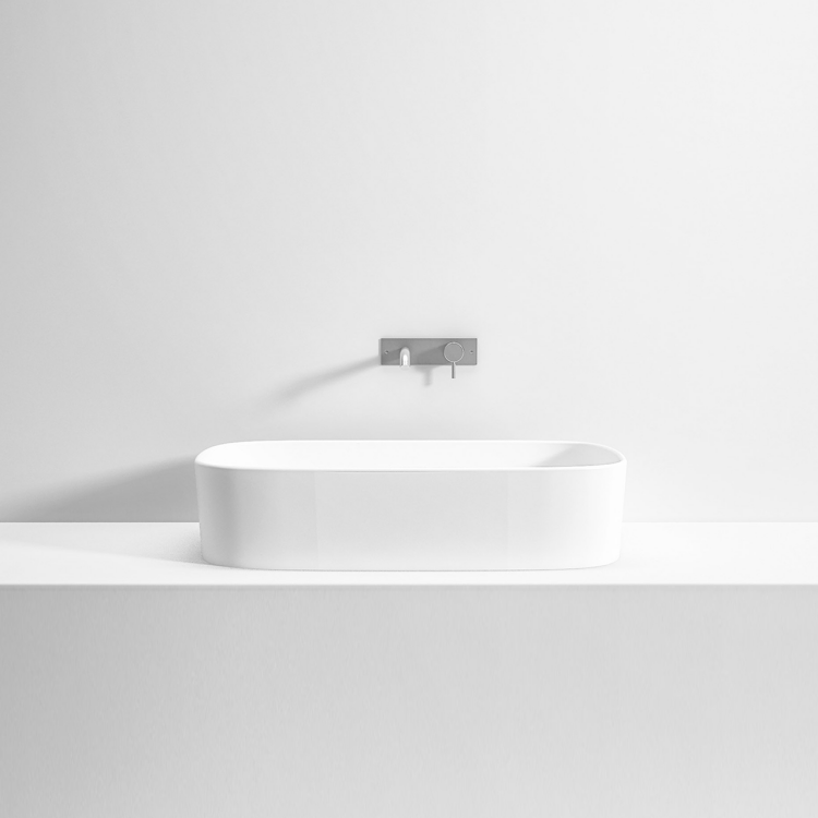 Раковина Rexa Fonte накладная 480x330x160 мм Corian Glacier White LFNA483401C01