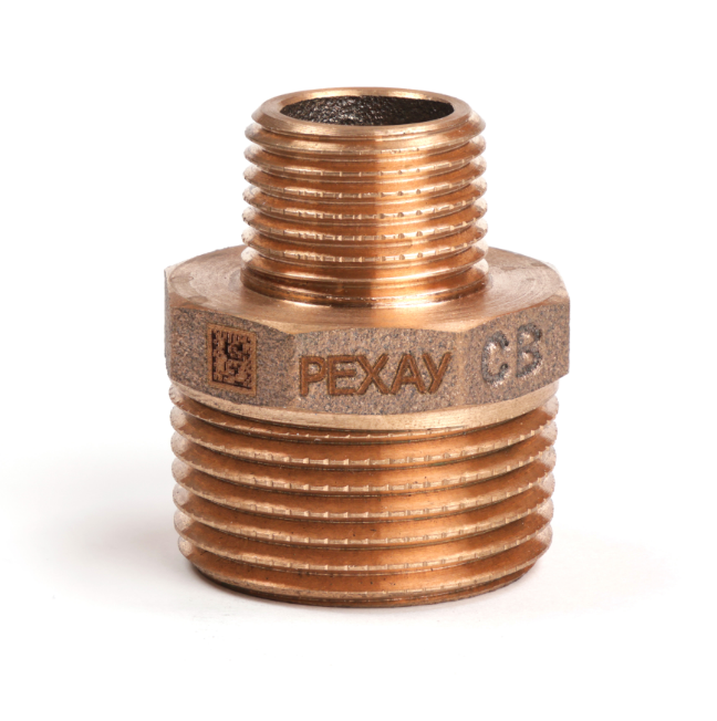 Ниппель редукционный REHAU RAUTITAN RX 1 x 1/2 красная бронза 241577-001