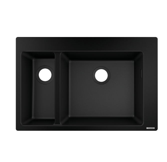 Мойка Hansgrohe S51 S510-F635 770x510x205 мм двойная черный графит 43315170.