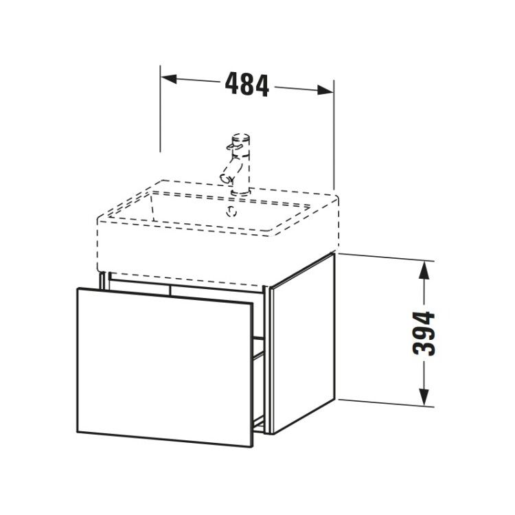 Тумба под раковину Duravit L-Cube 484x459x394 мм подвесная белый глянцевый LC617402222