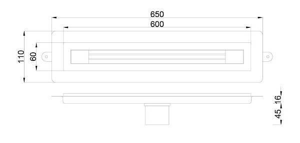 Душевой лоток Boheme B&T Infinity 60 см матовое золото 981-60-MG